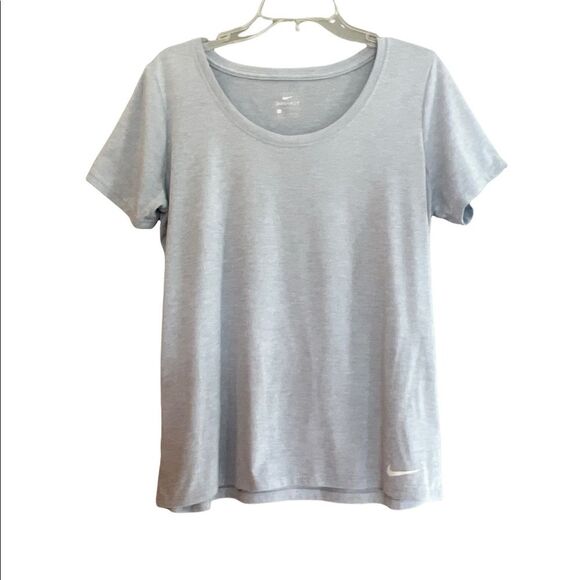 Nike Dry-Fit Golf Athletic Short Sleeve Gray Sport Tee Size L - Picture 1 of 7